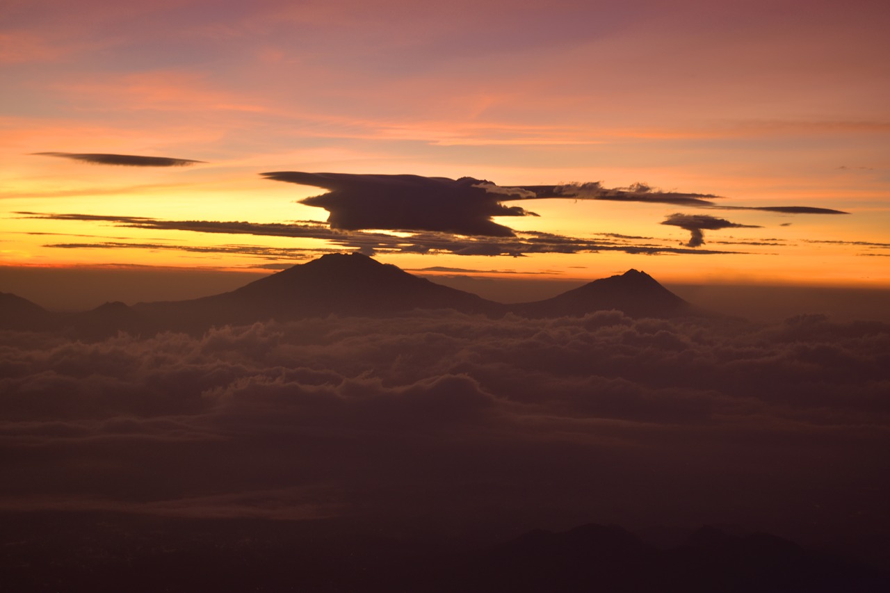 mountain  sunrise  clouds free photo