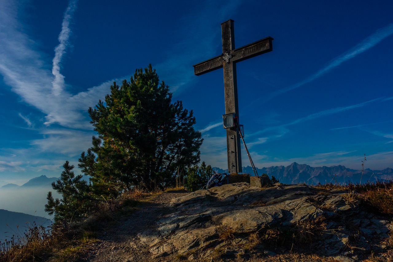 mountain  summit  cross free photo