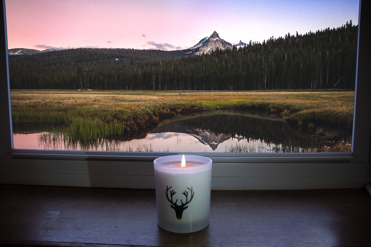 mountain  candle  window free photo
