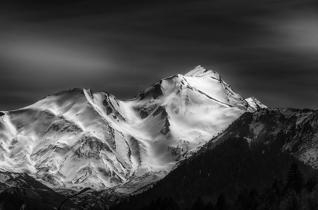 mountain  peak  bw free photo