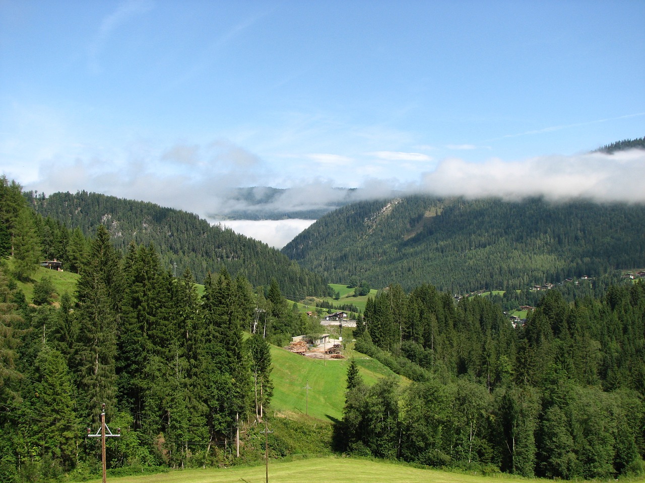 mountain alpine clouds free photo