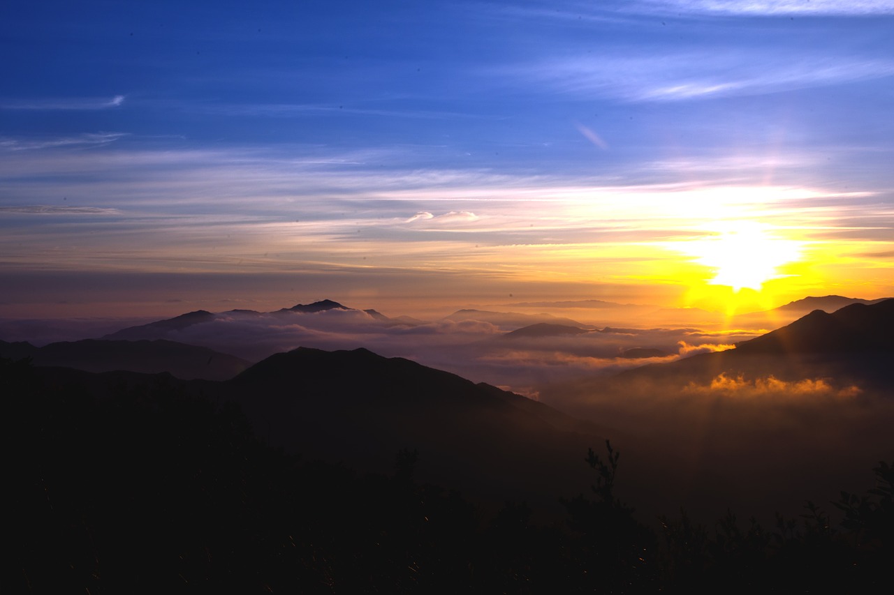 mountain sunrise solar free photo