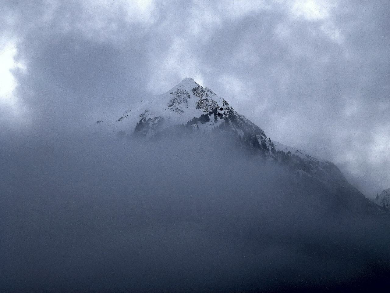 mountain fog landscape free photo