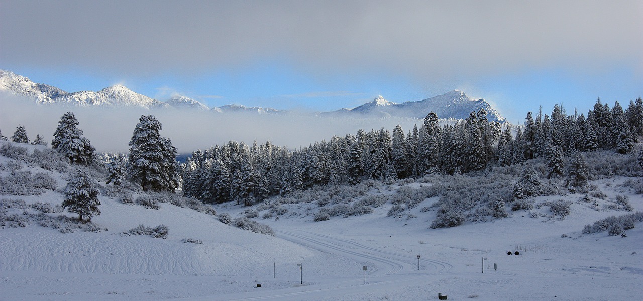 mountain winter skyline colorado free photo