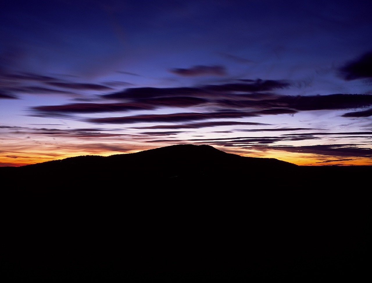 mountain sunset silhouette free photo