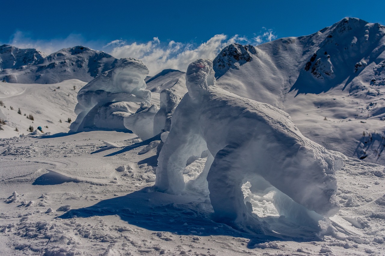 mountain snow statue free photo