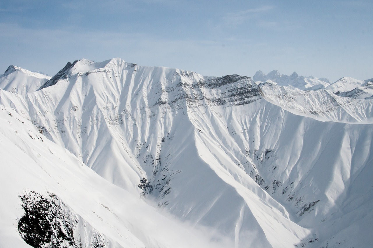 mountain range snow free photo