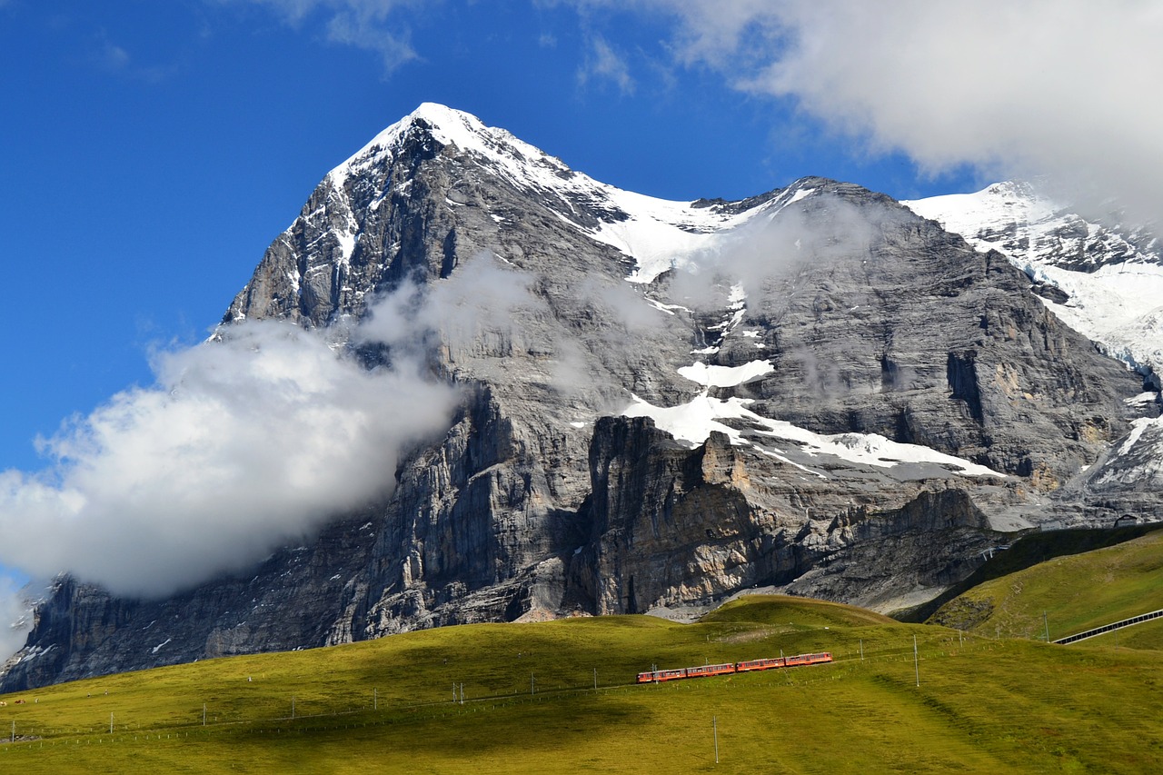 mountain switzerland train free photo