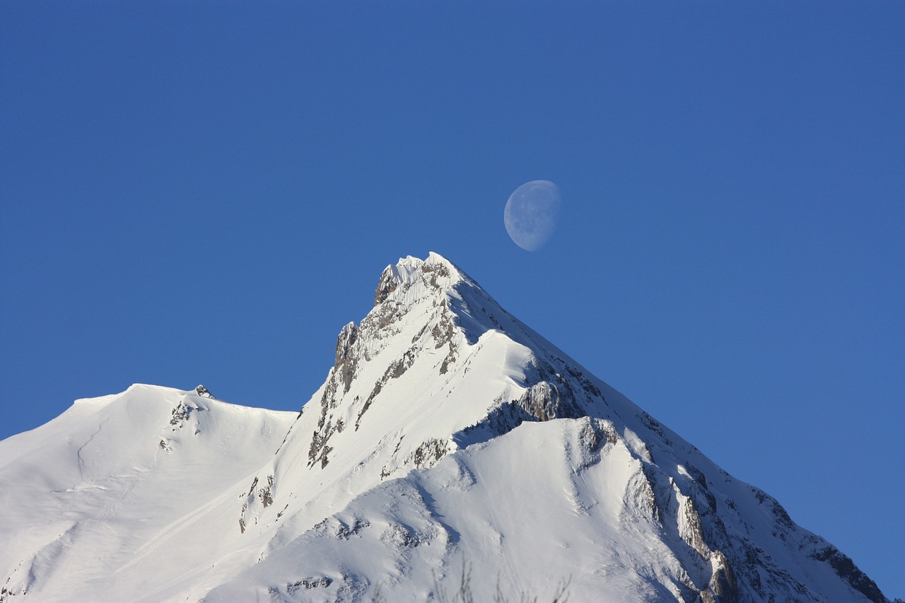 mountain moon landscape free photo