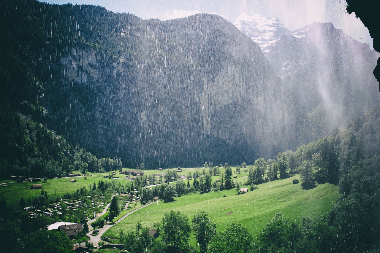 mountain nature waterfall free photo