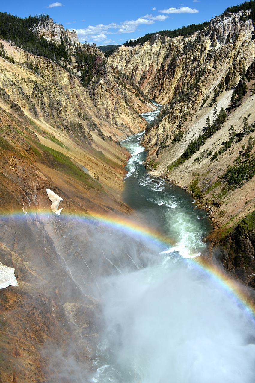 mountain river rainbow free photo