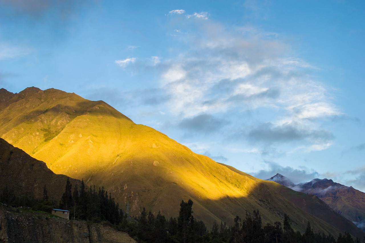 mountain sunset blue sky free photo