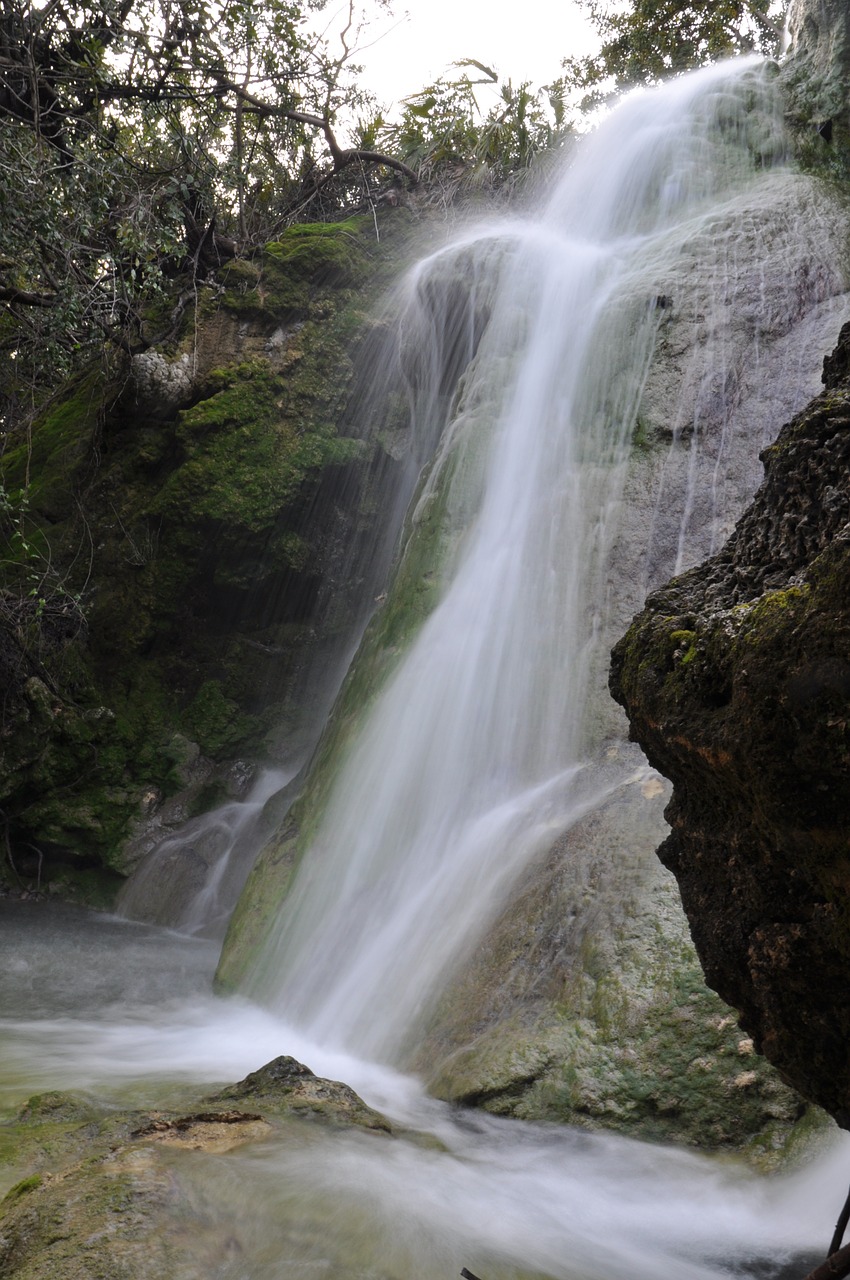 mountain waterfall fall free photo