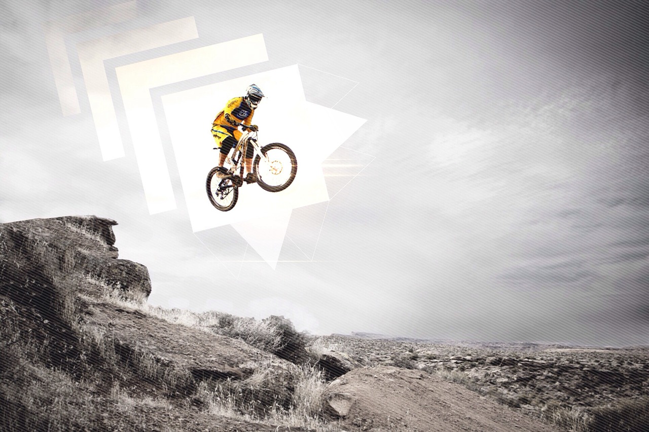 mountain bike biker jump free photo