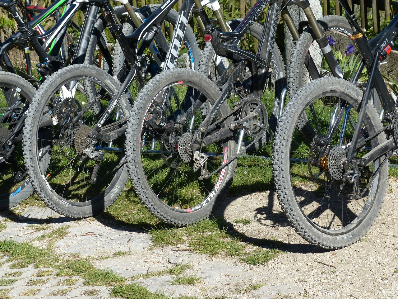 mountain bikes wheels mature free photo