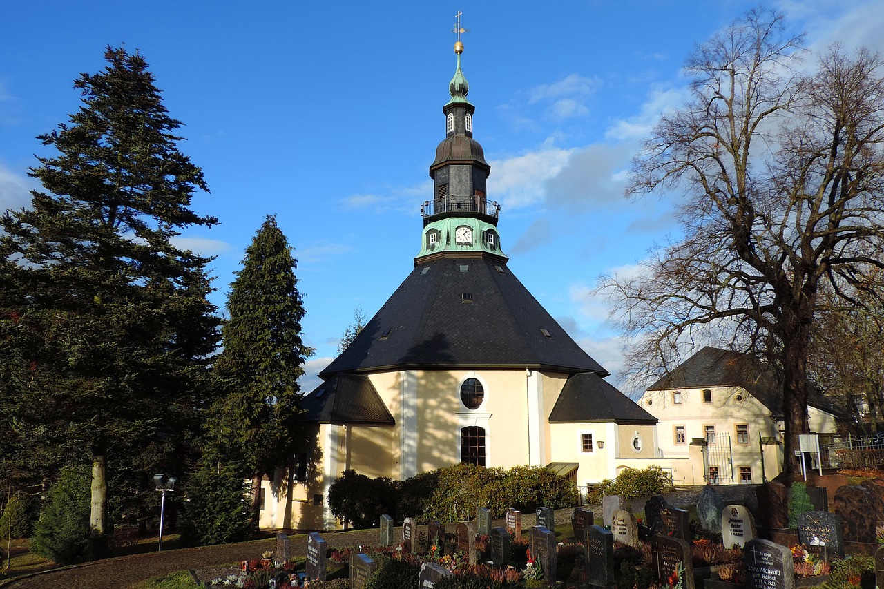 mountain church  seiffen  ore mountains free photo