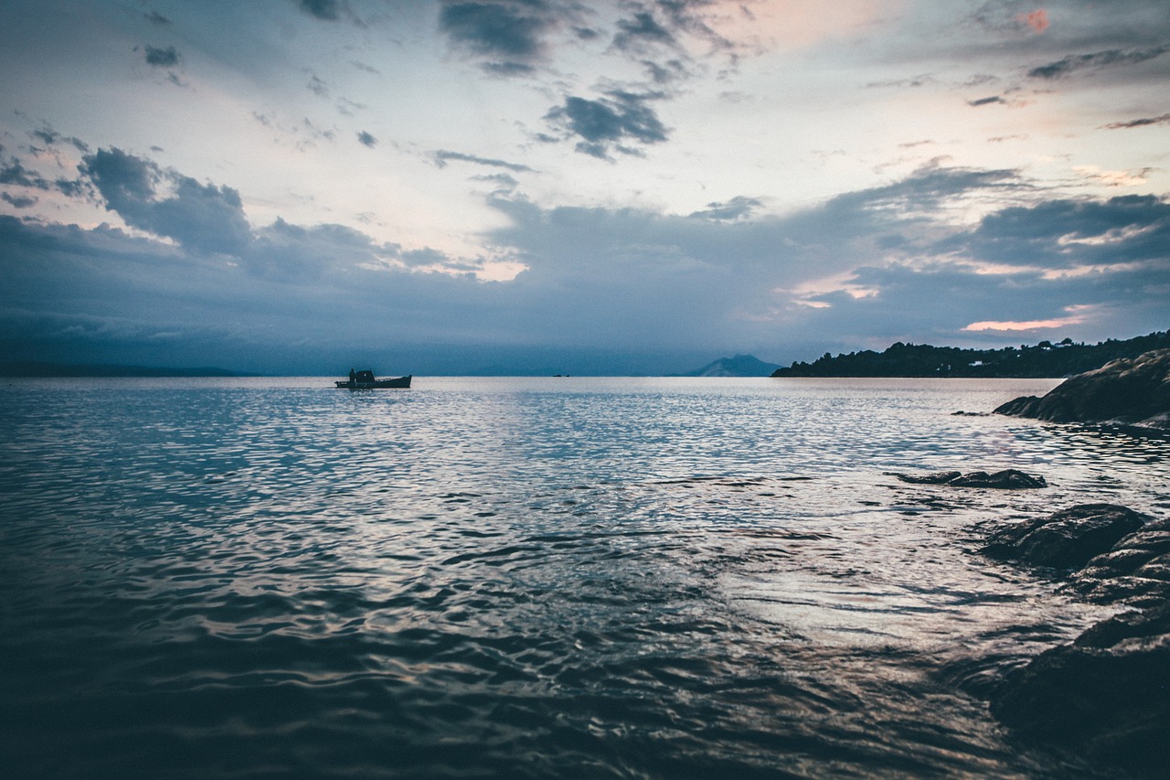 mountain lake boat lake free photo