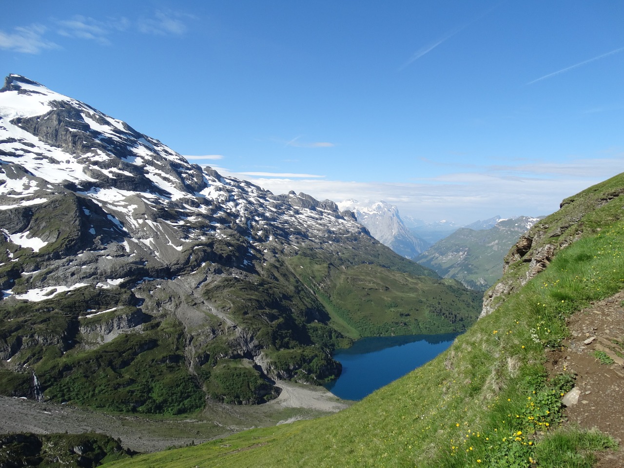 mountain landscape hiking alpine walk free photo