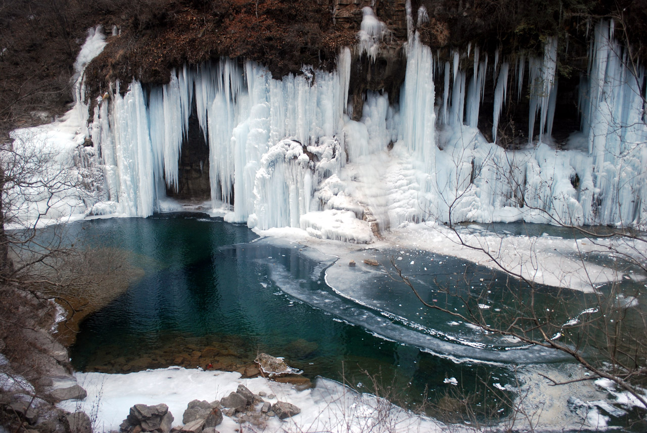 ice pond mountain free photo