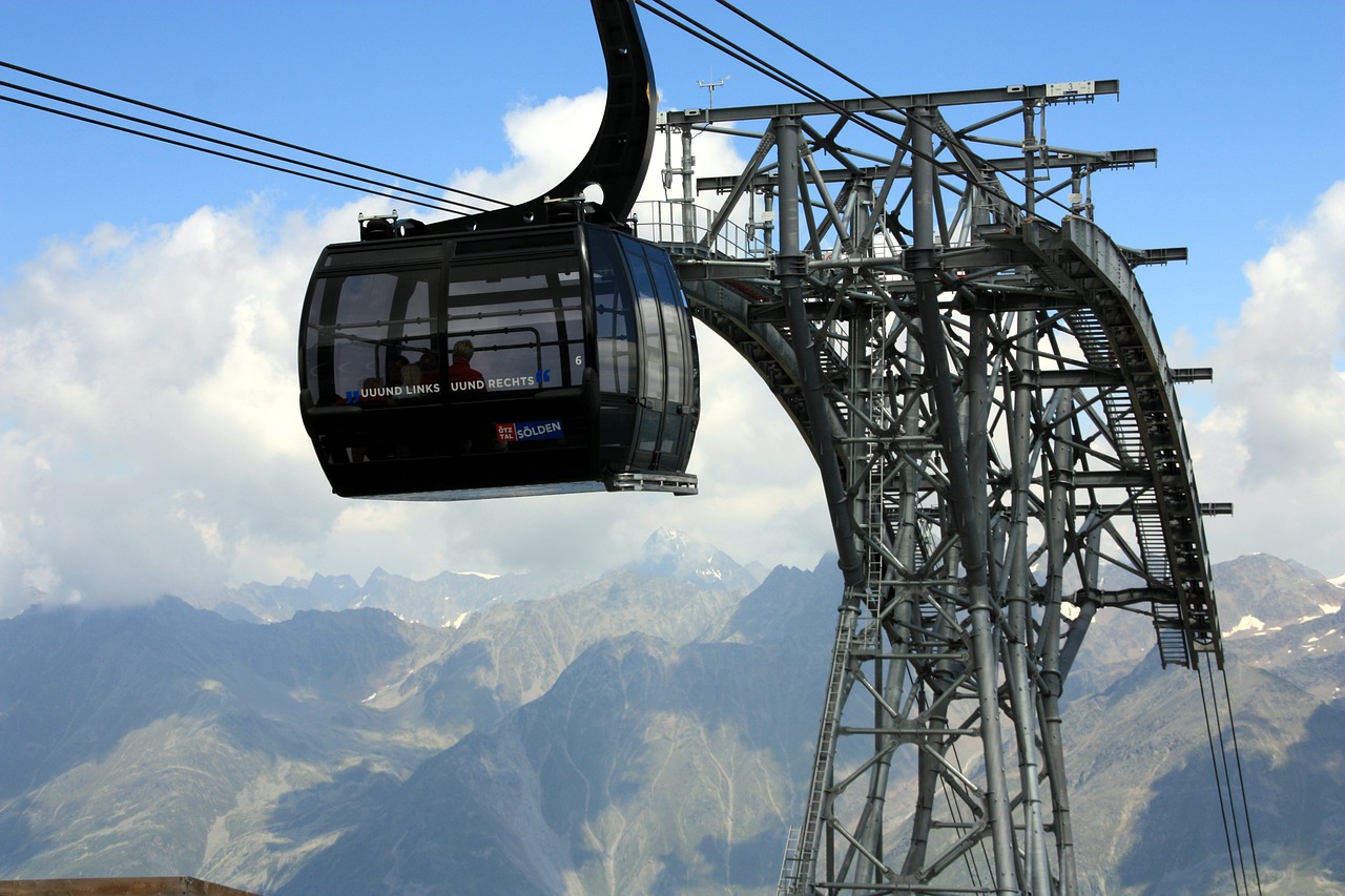 mountain railway cable car technology free photo