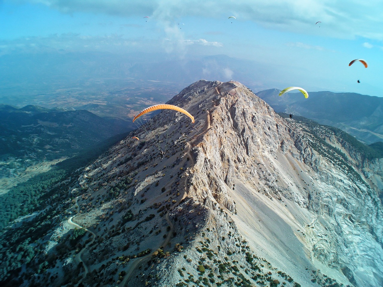 mountain range paragliding paraglider free photo