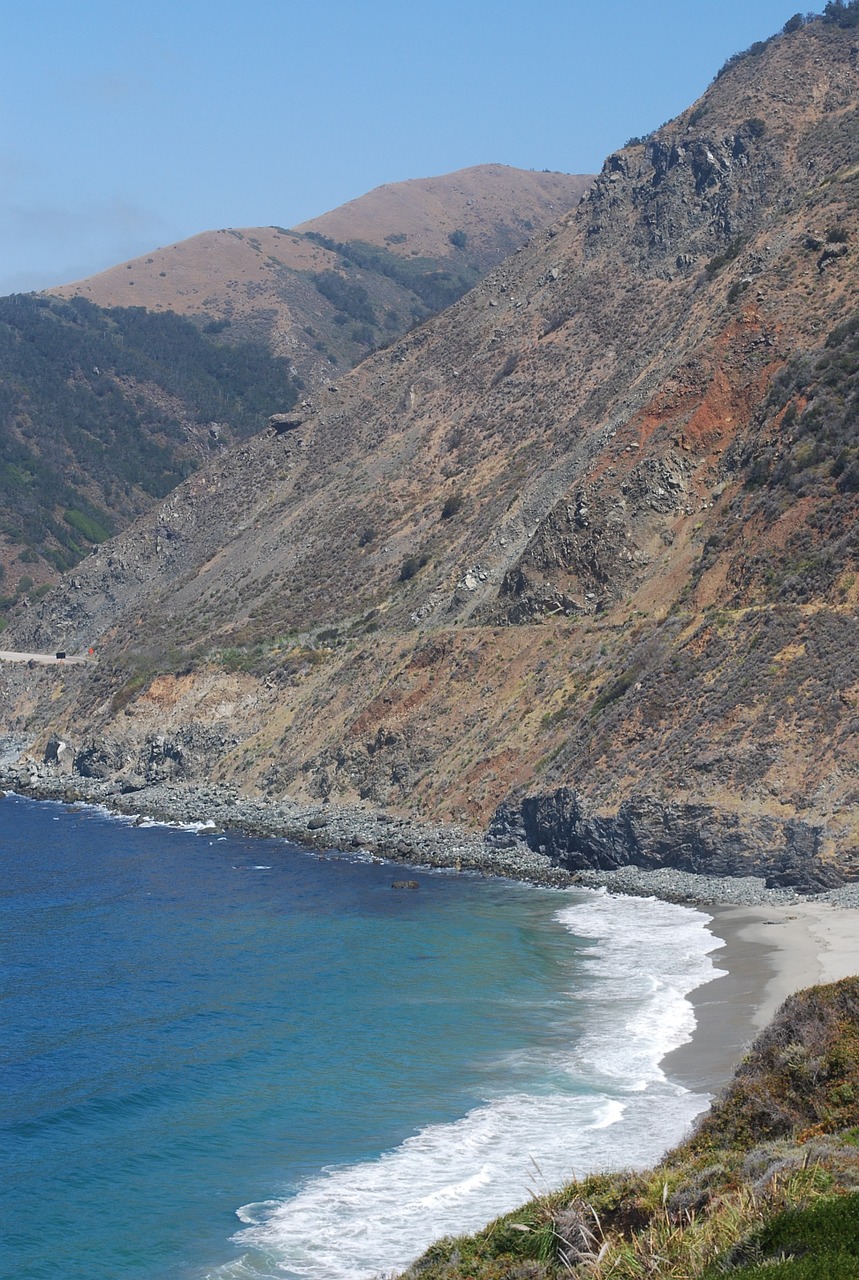 mountain range coastline landscape free photo