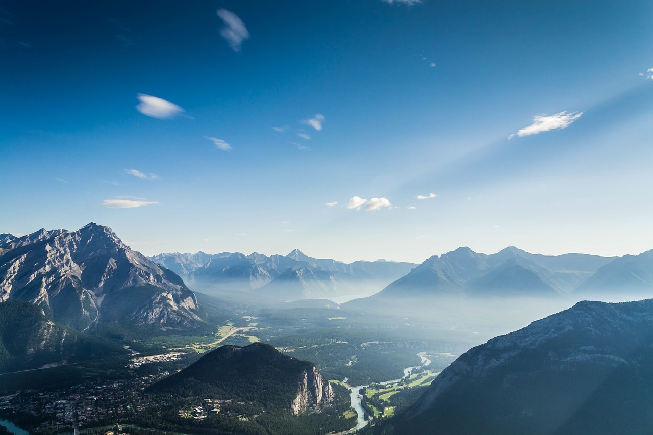 mountain range view valley free photo