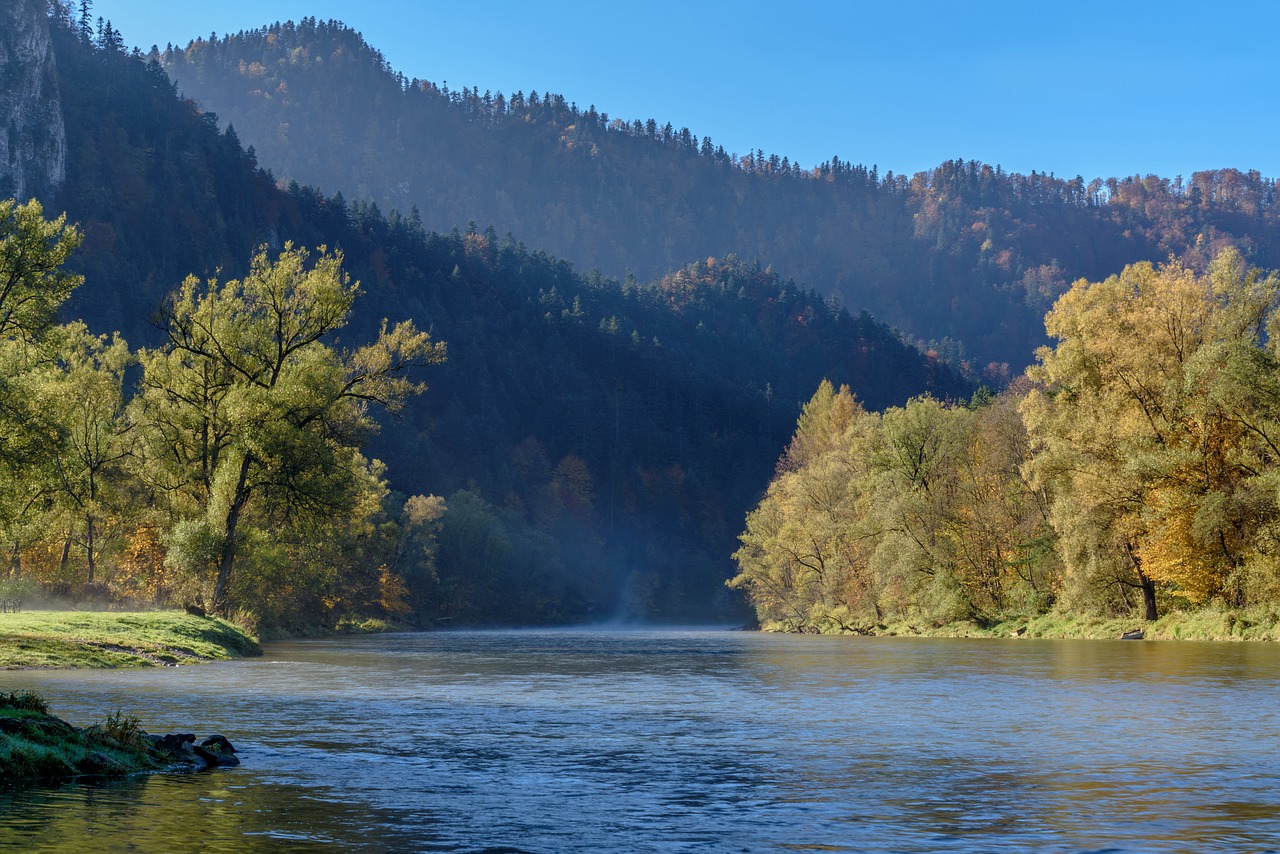 mountain river mountains morning free photo