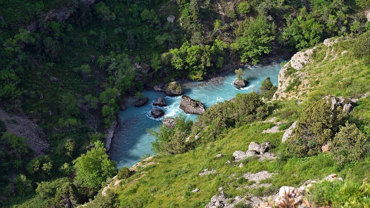 mountain river canyon aksu free photo
