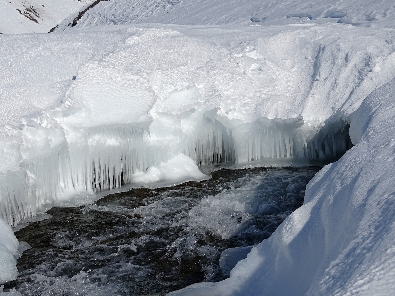 mountain river gully polynya free photo