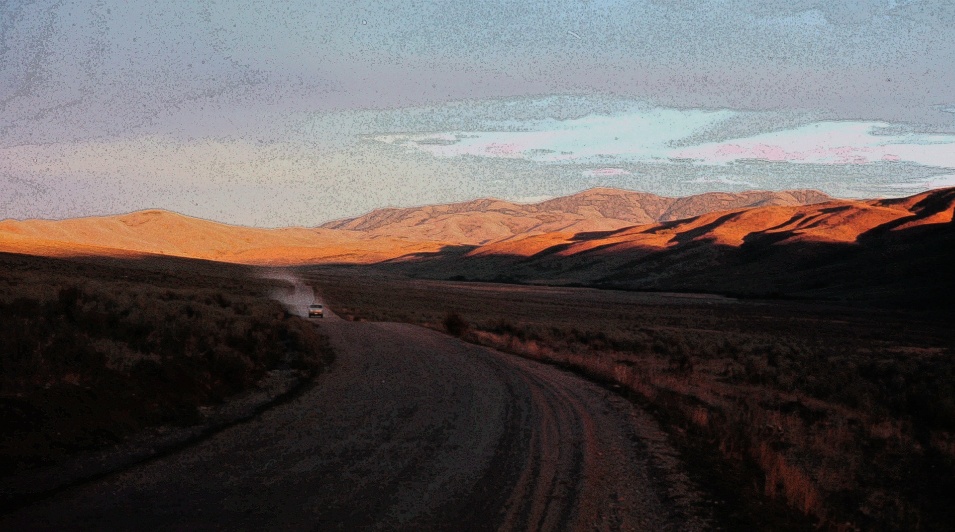 dusk mountain road free photo