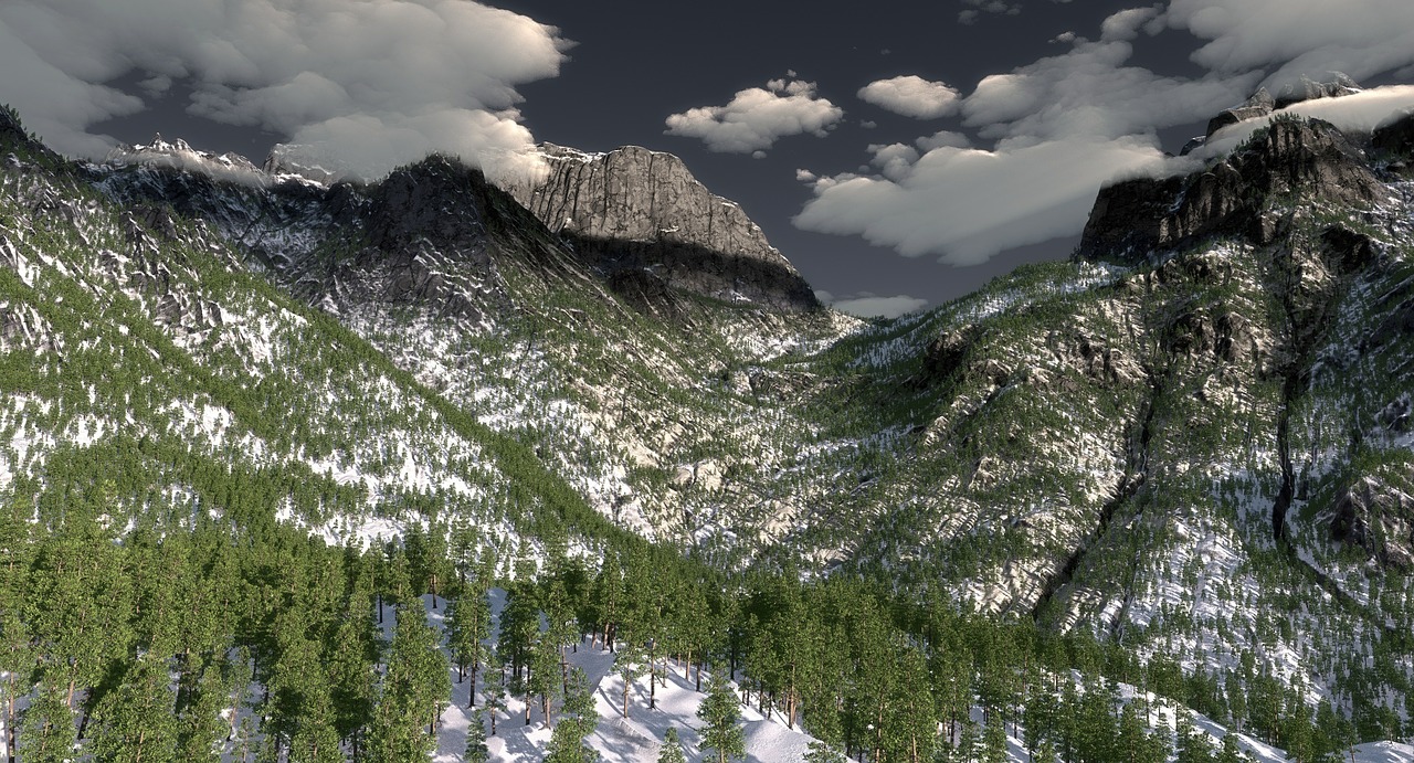 mountain scenery mountains digital art free photo