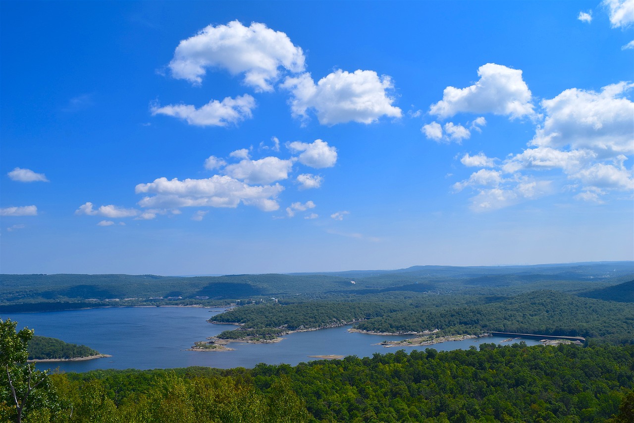 mountain view lake trees free photo