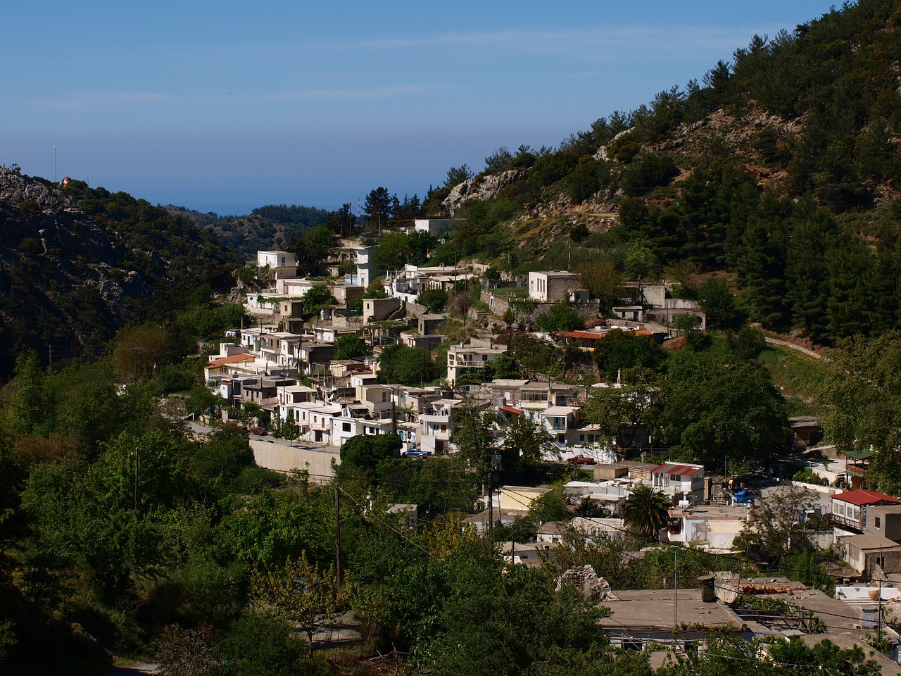 mountain village mountains crete free photo