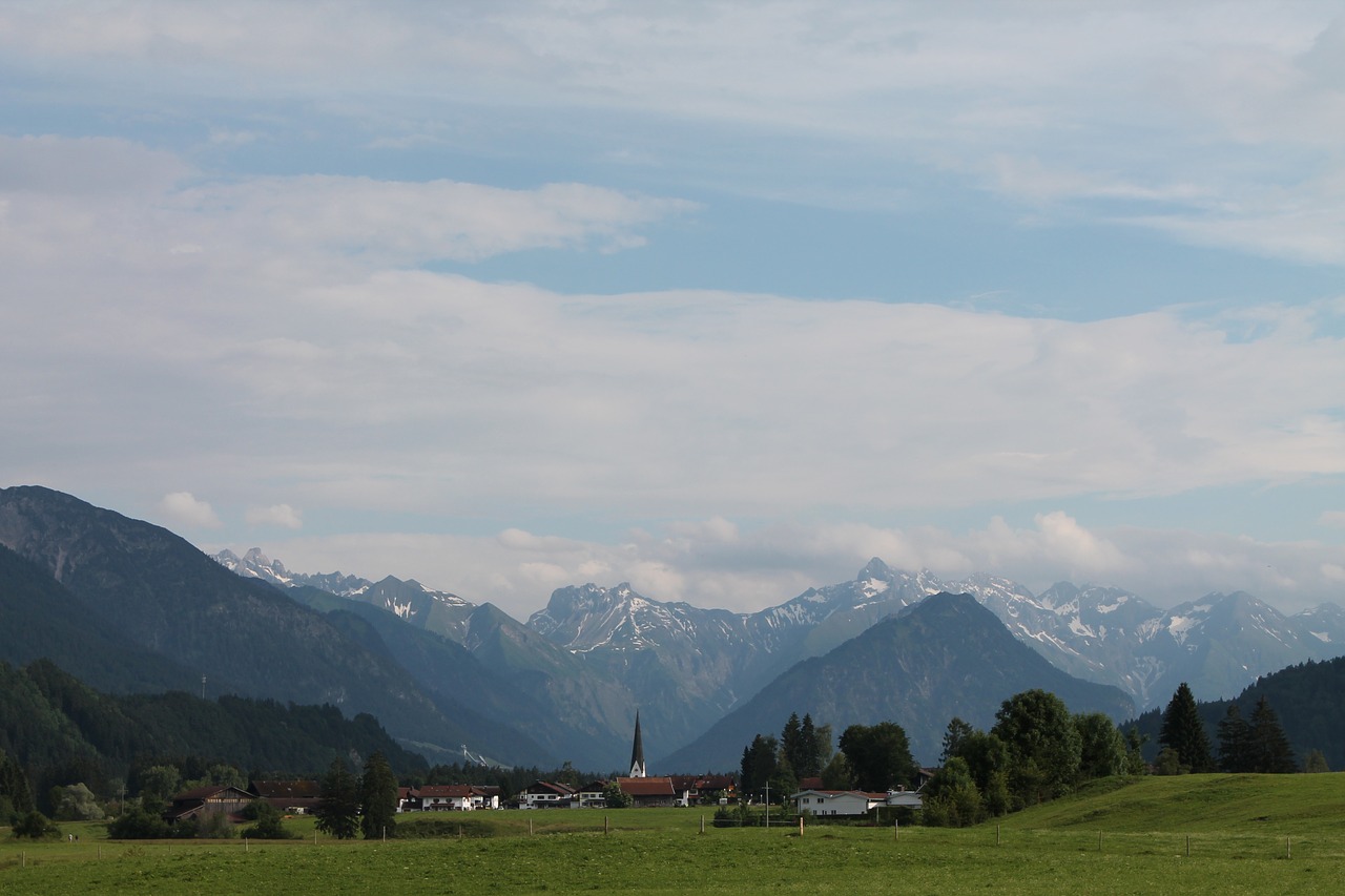 mountains church steeple free photo