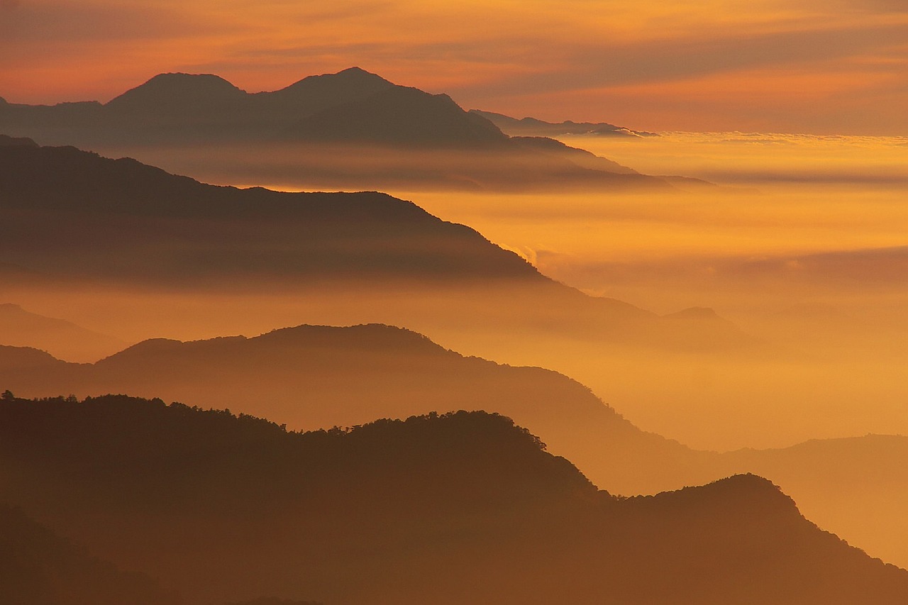 mountains sunset landscape free photo