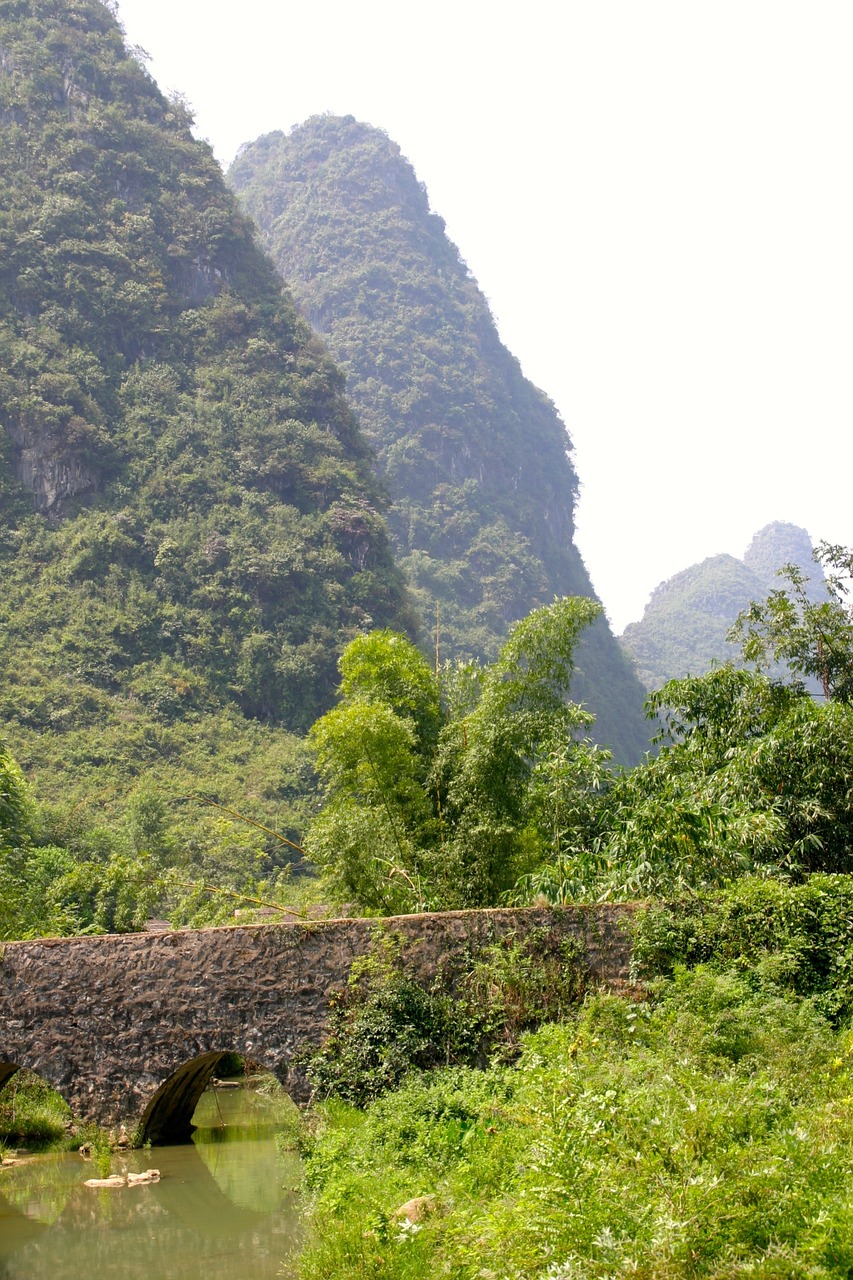 mountains landscape bridge free photo