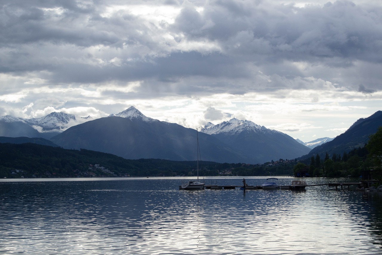 mountains lake shadow free photo