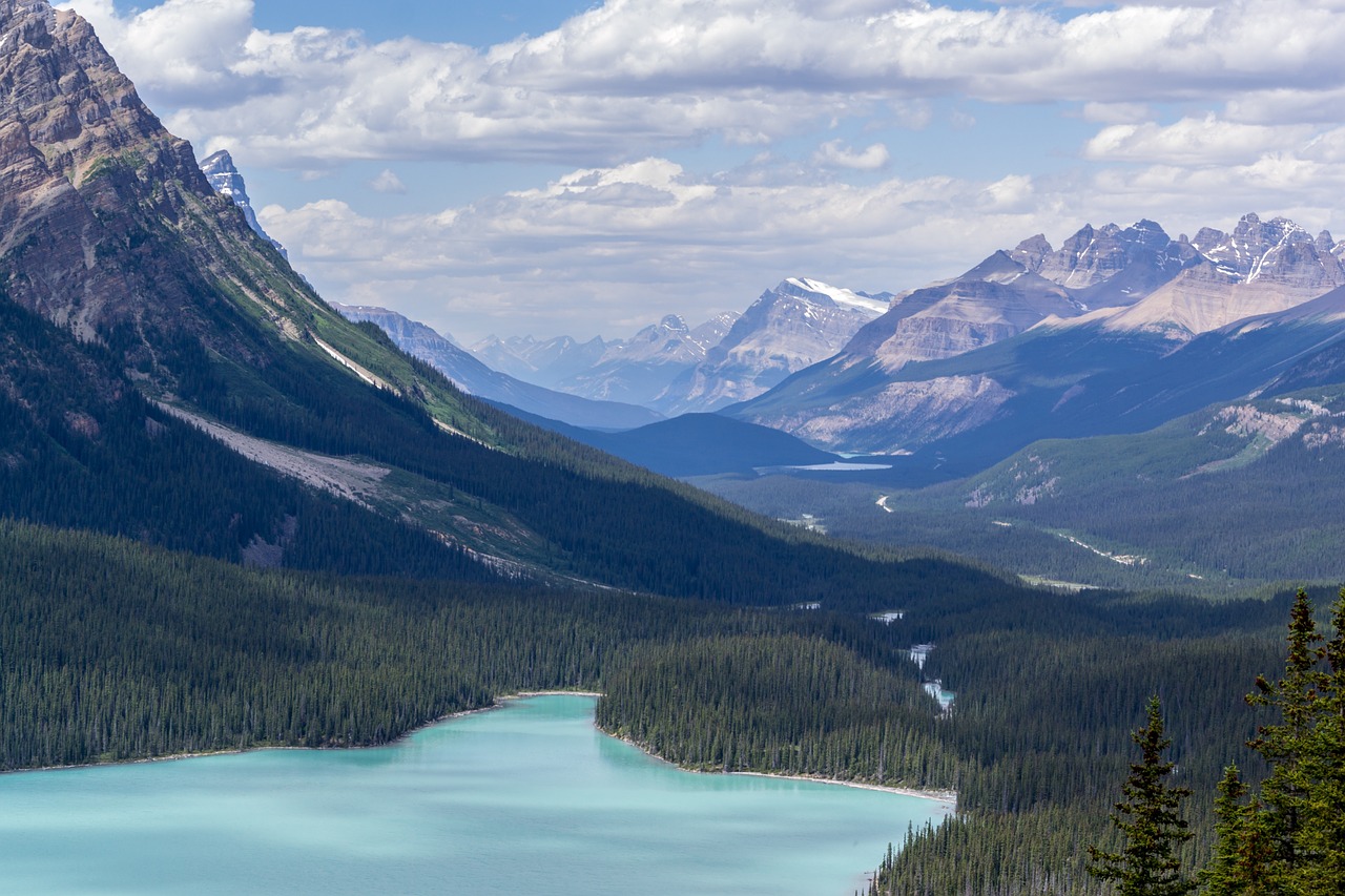 mountains valley river free photo