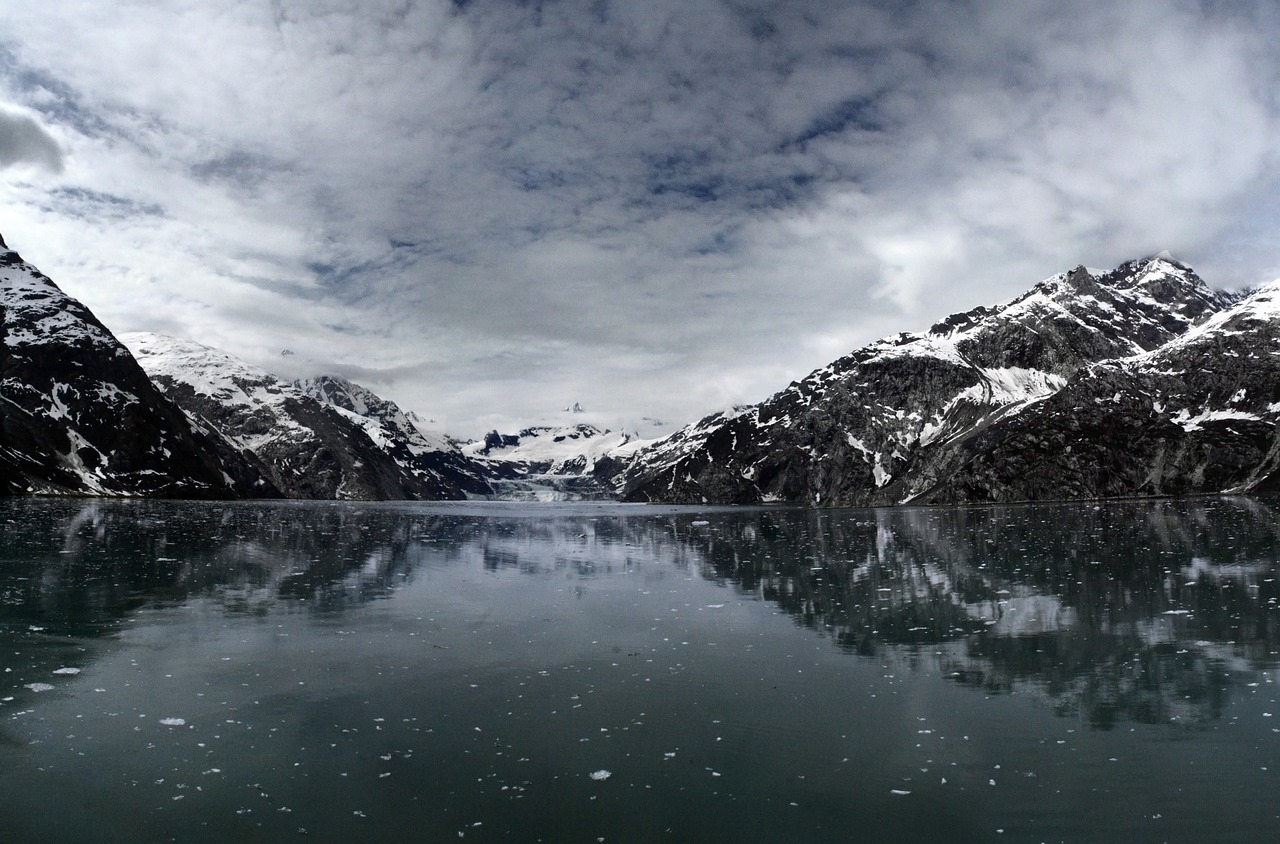 mountains lake snow free photo