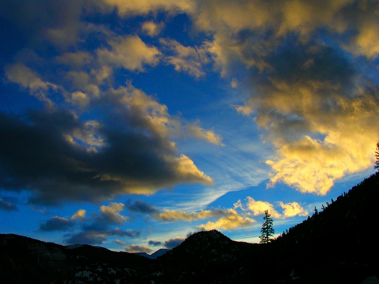 mountains sunset sky free photo
