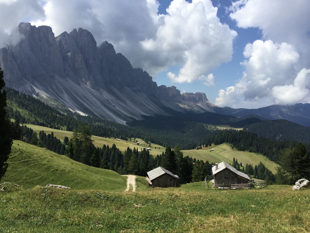 mountains alpine cabins free photo