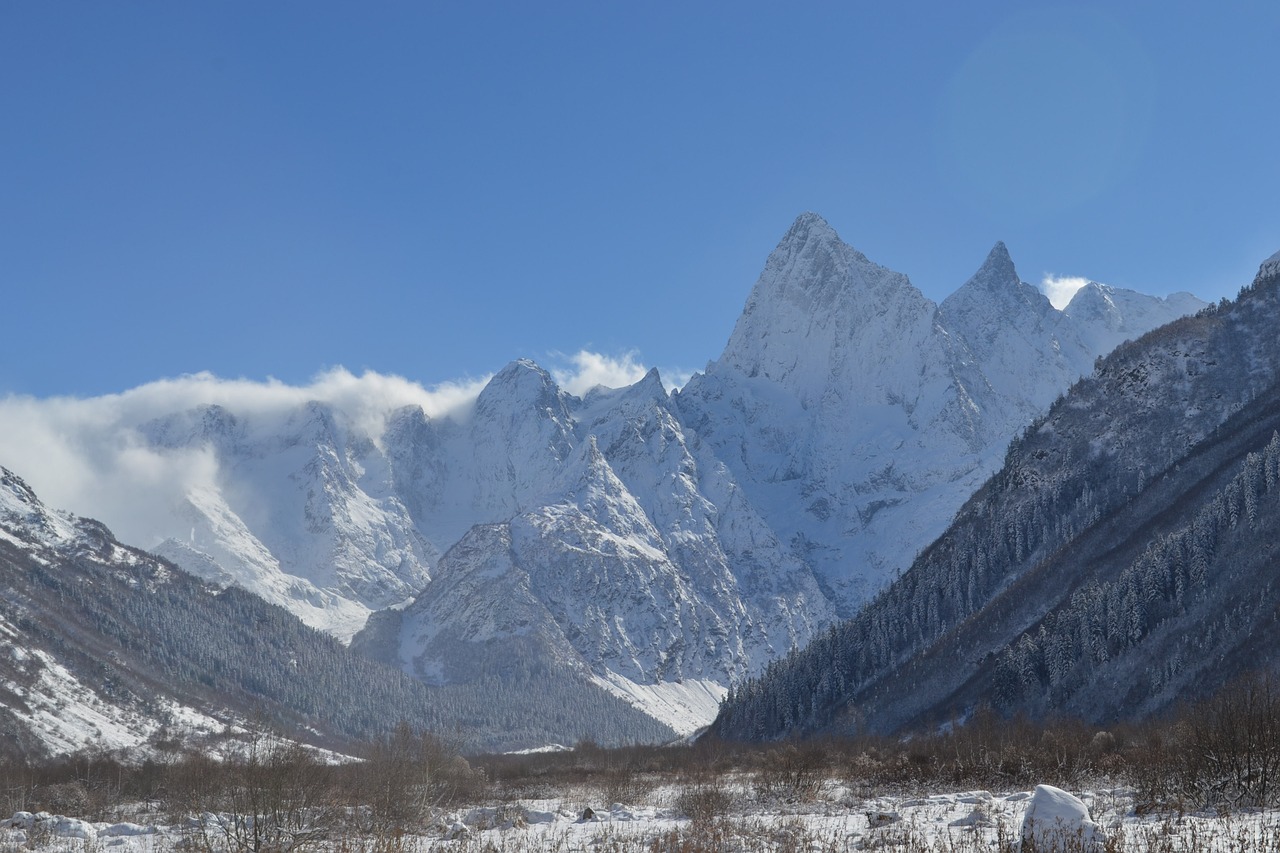 mountains the caucasus winter free photo