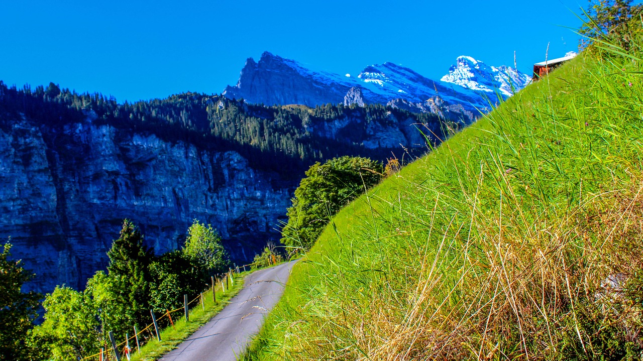 mountains road landscape free photo