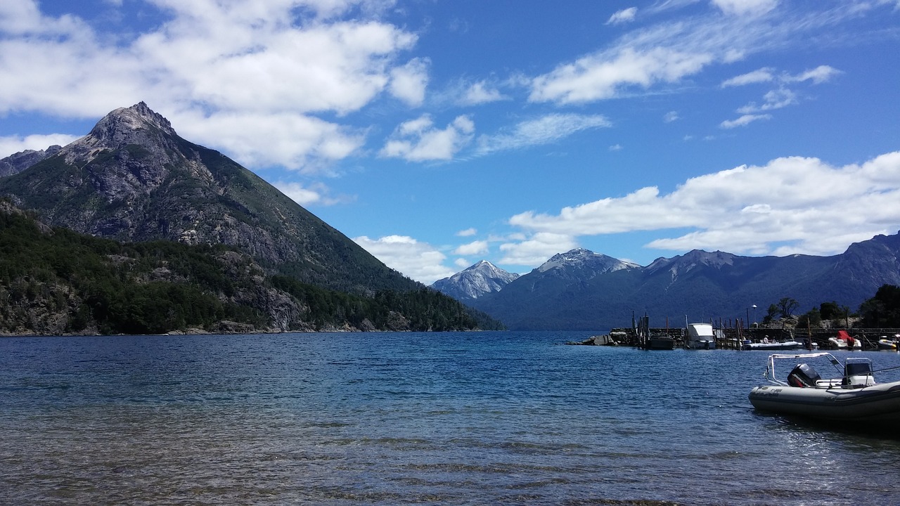 mountains lake clouds free photo