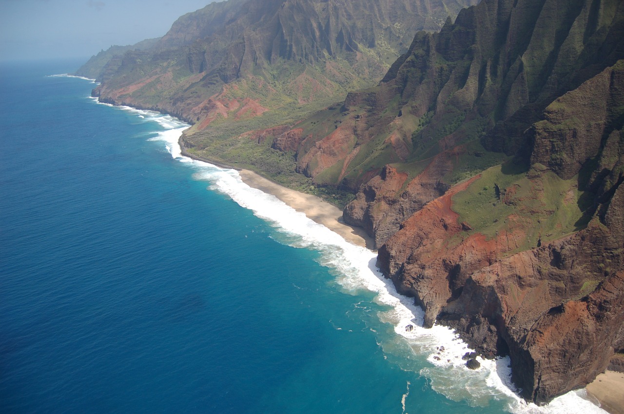 mountains ocean hawaii free photo