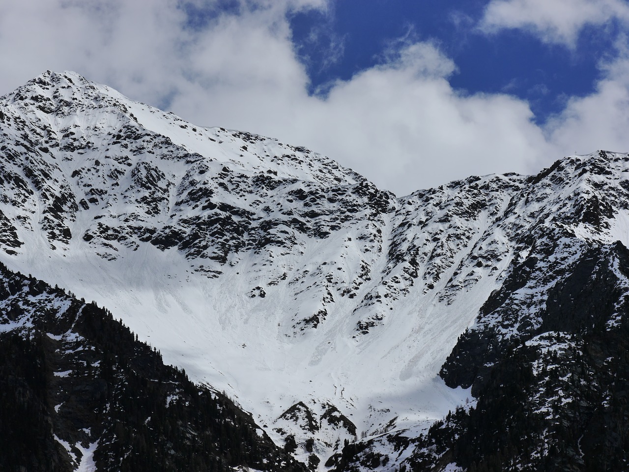 mountains snow blue free photo