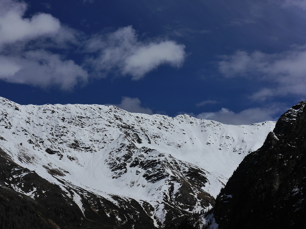 mountains snow blue free photo