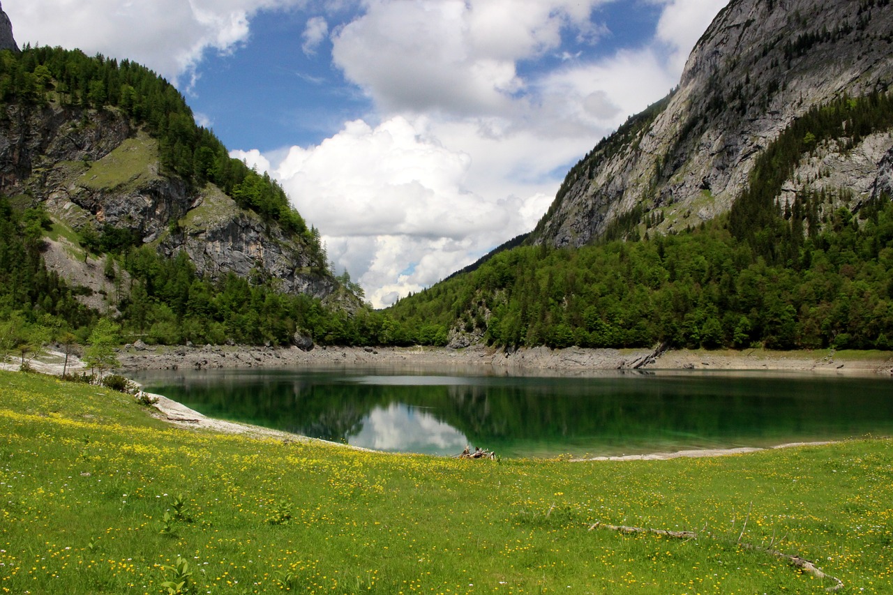 mountains lake hiking free photo