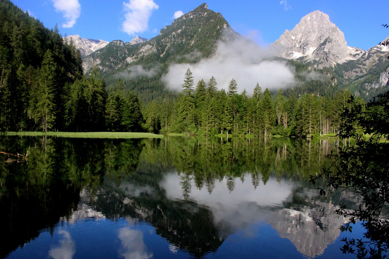 mountains water pond free photo